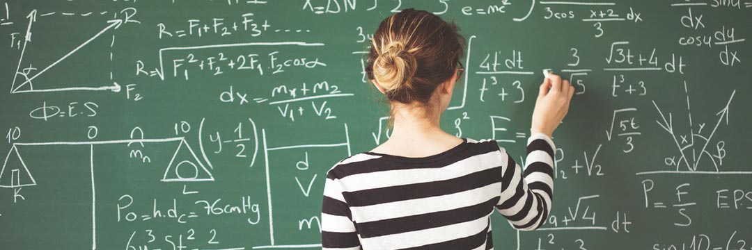 Person performing complex maths